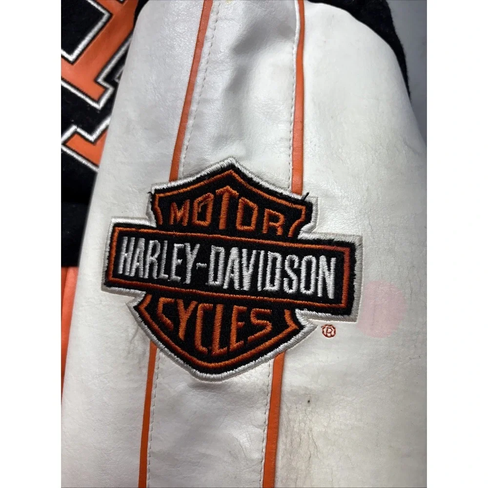 Youth Harley Davidson Varsity Letterman Jacket Marked Size 7 **See Description**